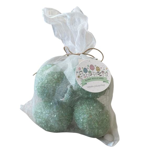 Bunny Boulevard Green Beaded Easter Eggs Spring Bowl Filler Set of 5 NEW - Picture 10 of 10